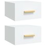 Voir la diapositive 2 : VIDAXL Tables de chevet murales 2 pcs blanc 35x35x20 cm
