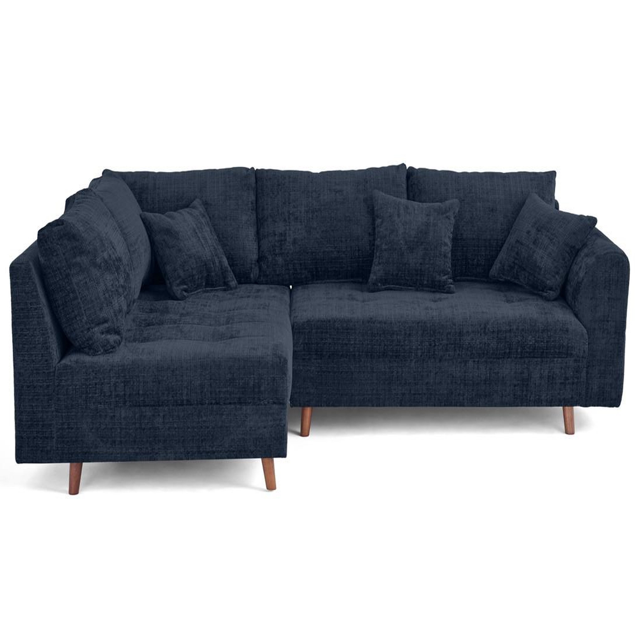 BEST MOBILIER Rune - canapé d'angle gauche 4 places en velours texturé. Coloris disponibles : Vert, Gris, Bleu, Orange, Beige, Violet