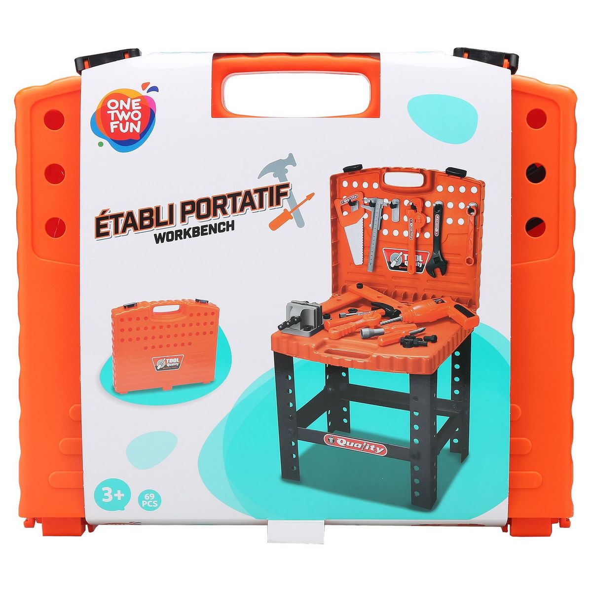 One Two Fun Établi portatif avec outils 