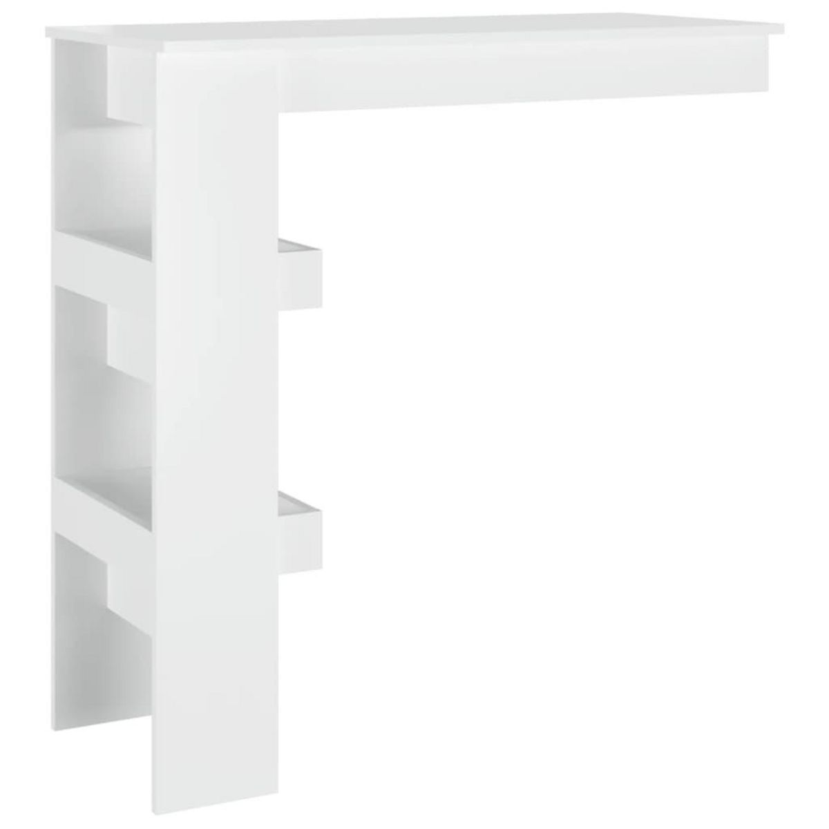 VIDAXL Table bar mural Blanc Brillant 102x45x103,5cm Bois d'ingenierie