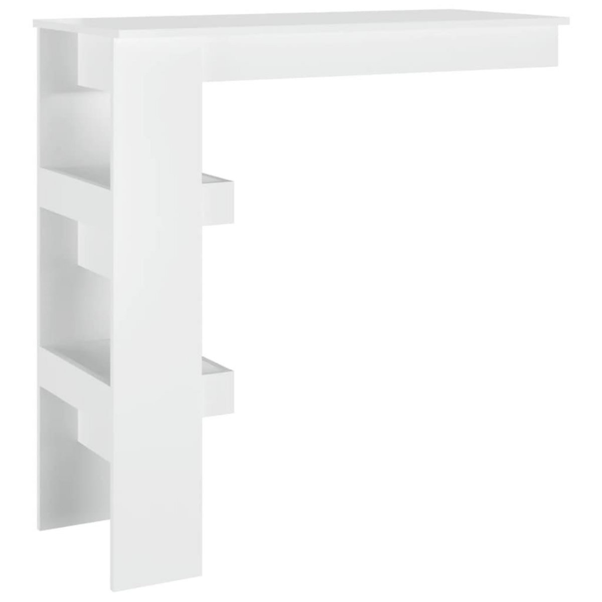VIDAXL Table bar mural Blanc Brillant 102x45x103,5cm Bois d'ingenierie