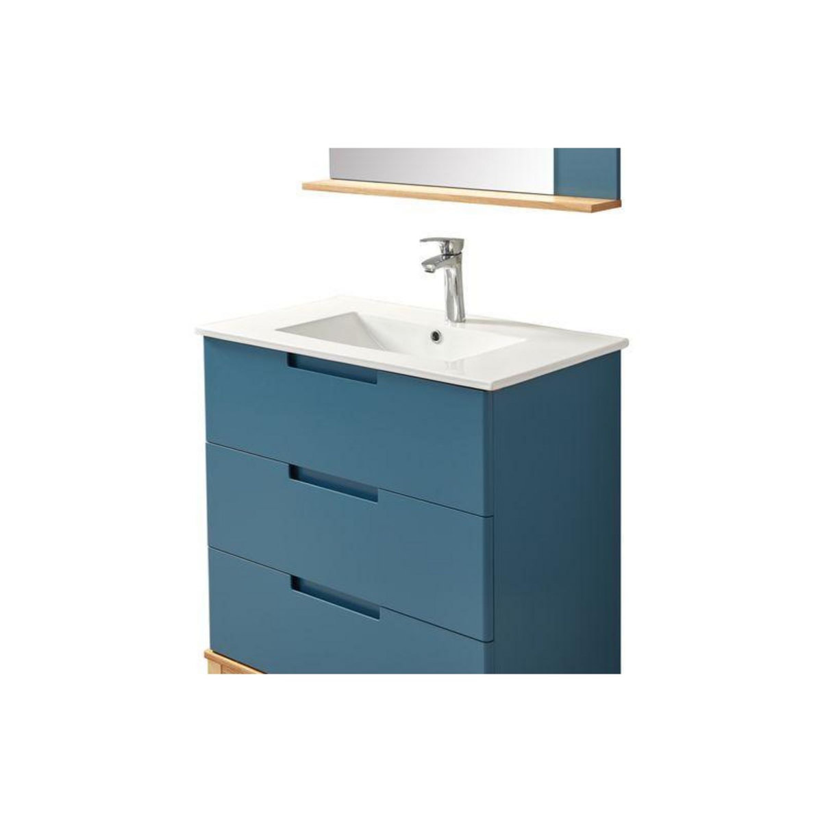 WILSA Ensemble de salle de bain bleu 80 cm