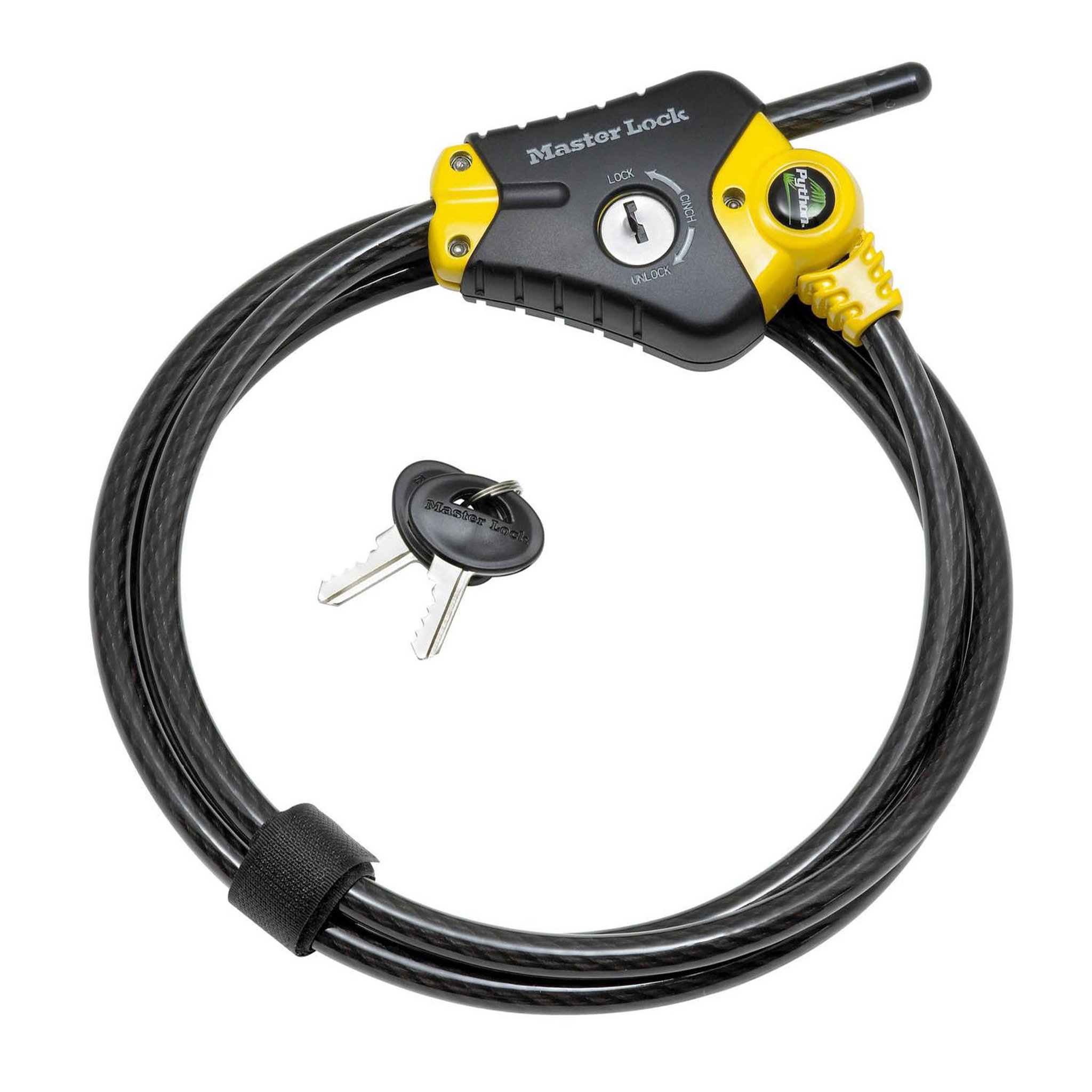 Master lock Câble antivol ajustable [Longueur ajustable de 30 cm à 1,8 m] [Solution Brevetée Python] 8418EURD