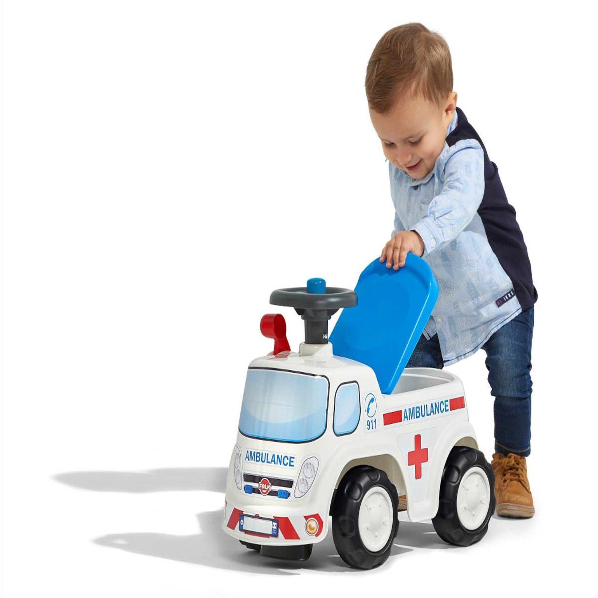 Voir la diapositive 4 : FALK Porteur enfant ambulance 1 à 3 ans - falk