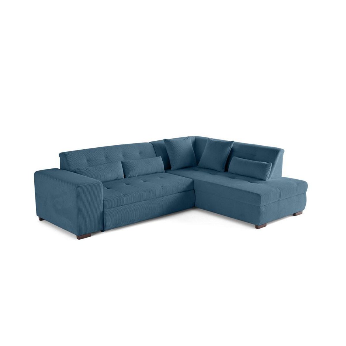 LISA DESIGN Vermont - canapé d'angle droit - 5 places - convertible - en velours côtelé
