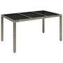 Voir la diapositive 2 : VIDAXL Table de jardin dessus en verre Gris 150x90x75cm Resine tressee