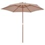 Voir la diapositive 2 : VIDAXL Parasol d'exterieur avec mat en bois 270 cm taupe