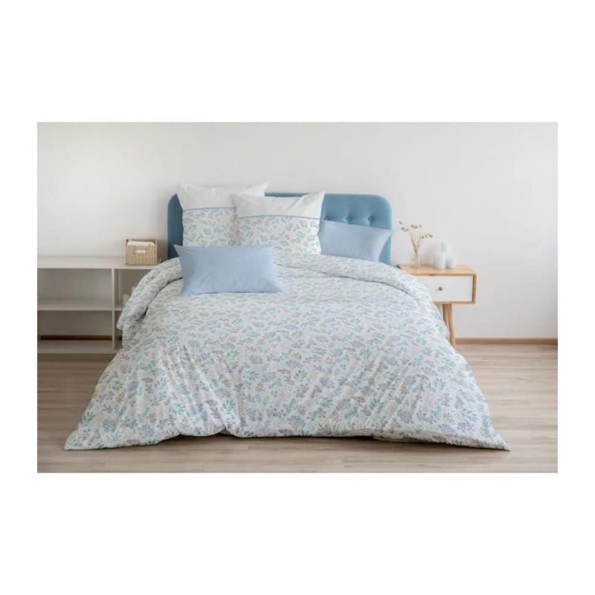 HOME LINGE PASSION Parure de couette HOME LINGE PASSION Adonis - 3 Pcs - 220 x 240 - 100% Coton 57 Fils - Bleu