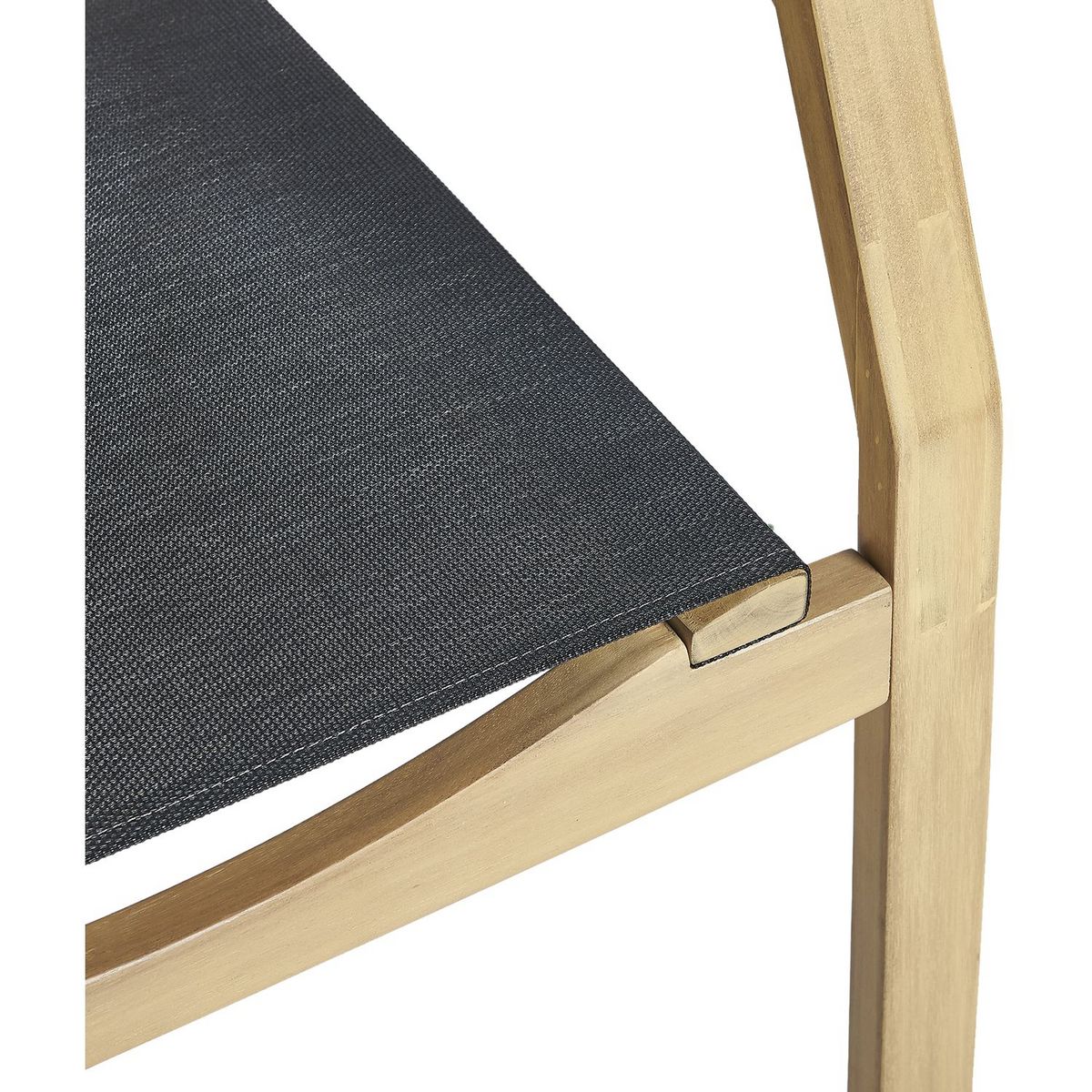 GARDENSTAR Fauteuil de jardin en bois d'accacia et textilène