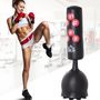Voir la diapositive 2 : HOMCOM HOMCOM Sac de frappe boxe sur pied punching ball autoportant adulte enfant H1,65 m cibles de touche ventouses antidérapantes noir rouge