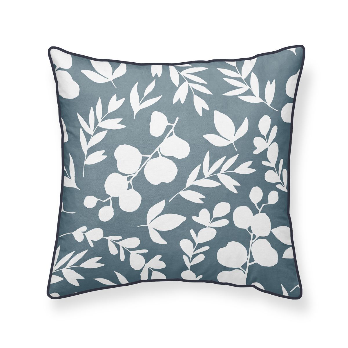 Coussin déco déhoussable en coton motif floral 