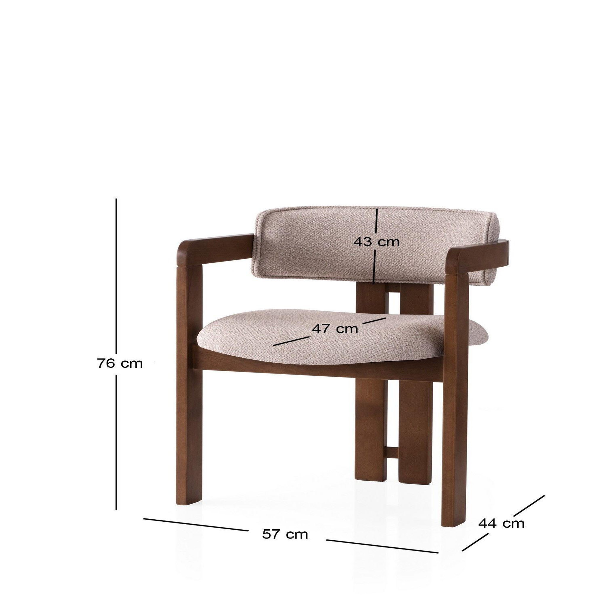 Voir la diapositive 5 : Habitat et Jardin Chaise en bois  cozy  - 44 x 57 x 76 cm - crème de noix