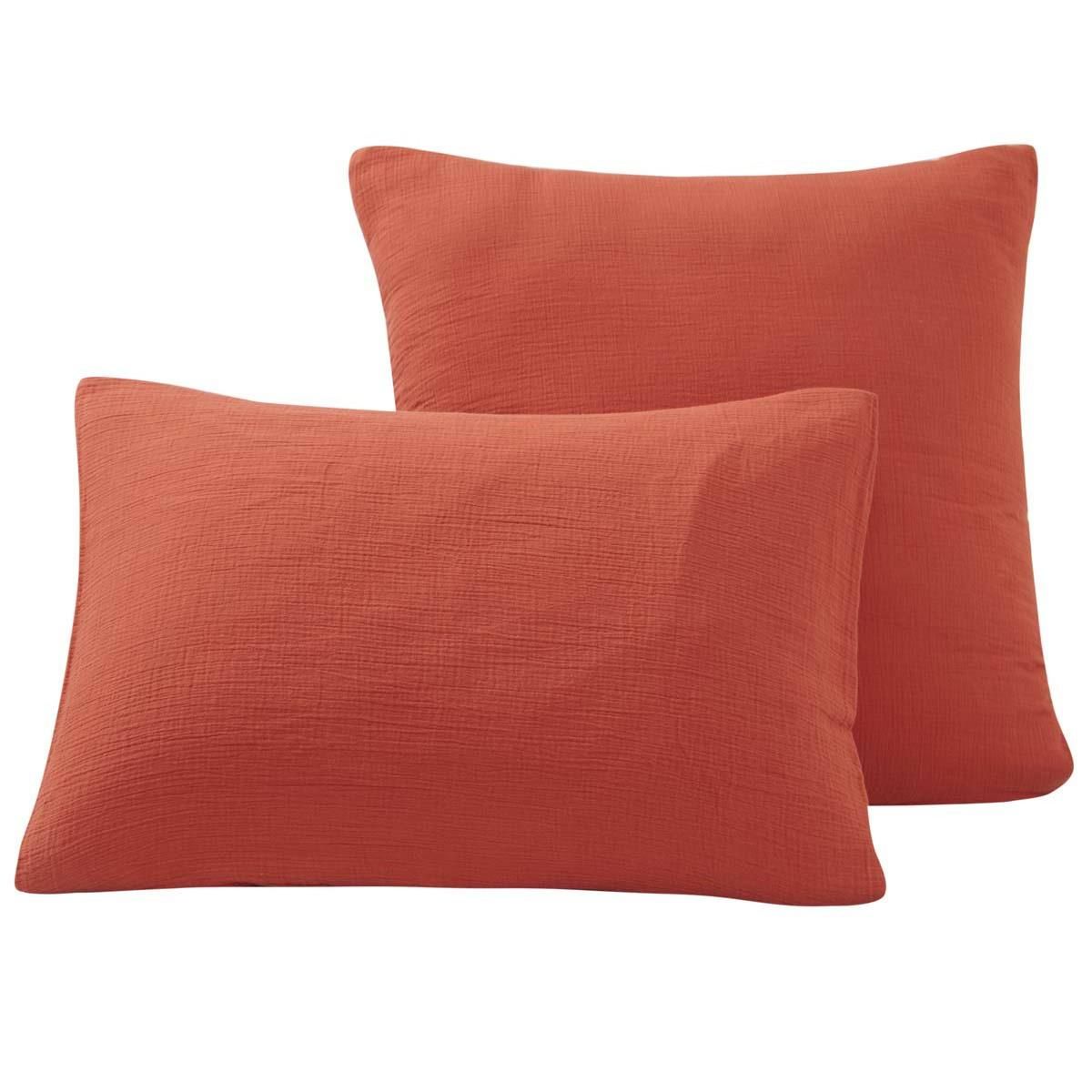 Sensei Maison Lot de 2 taies d'oreiller en gaze de coton LOFT