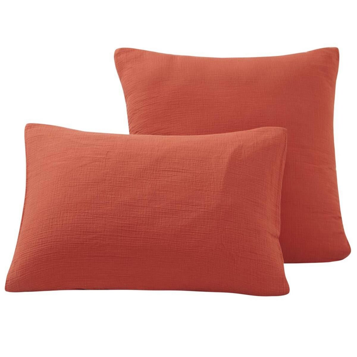 Sensei Maison Lot de 2 taies d'oreiller en gaze de coton LOFT