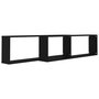 Voir la diapositive 4 : VIDAXL Etageres cube murales 2 pcs noir 100x15x30 cm bois d'ingenierie