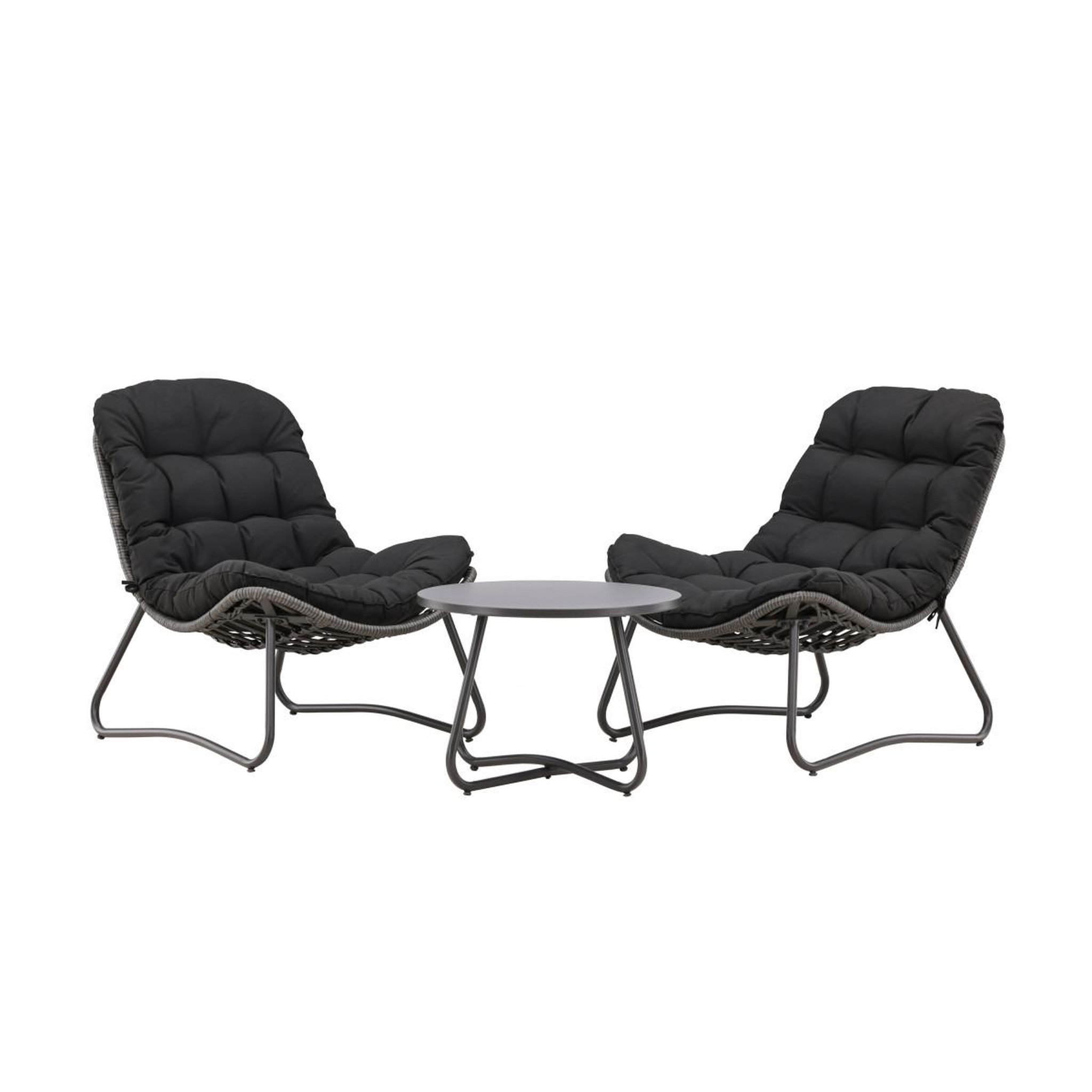 Paris Prix Salon de jardin 2 places  cata  93cm anthracite