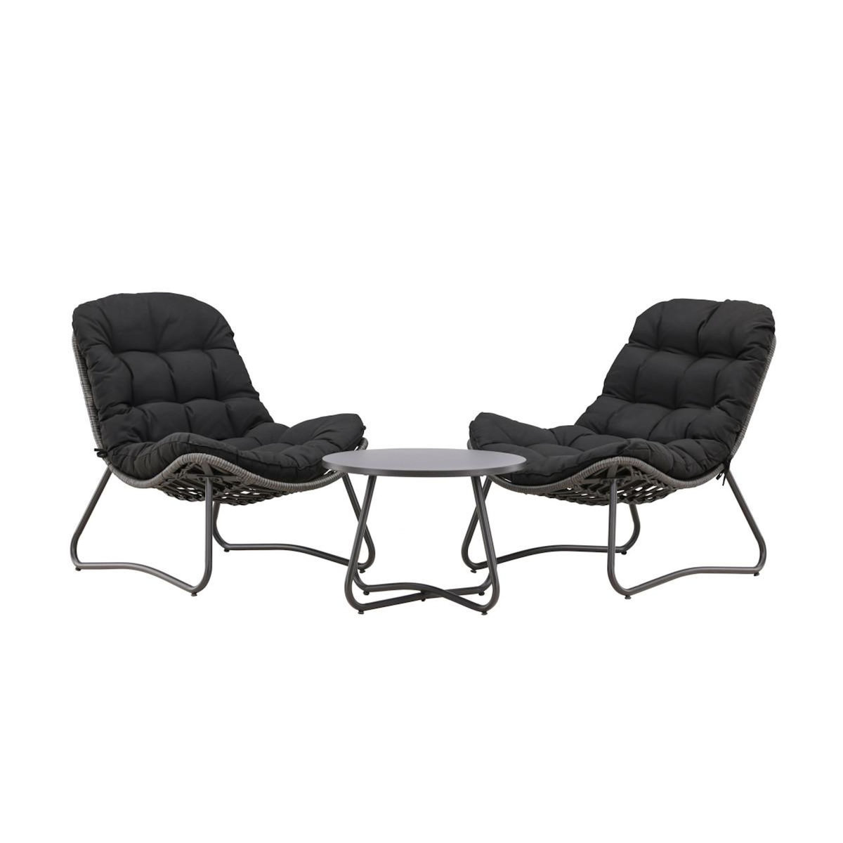 Paris Prix Salon de Jardin 2 Places  Cata  93cm Anthracite