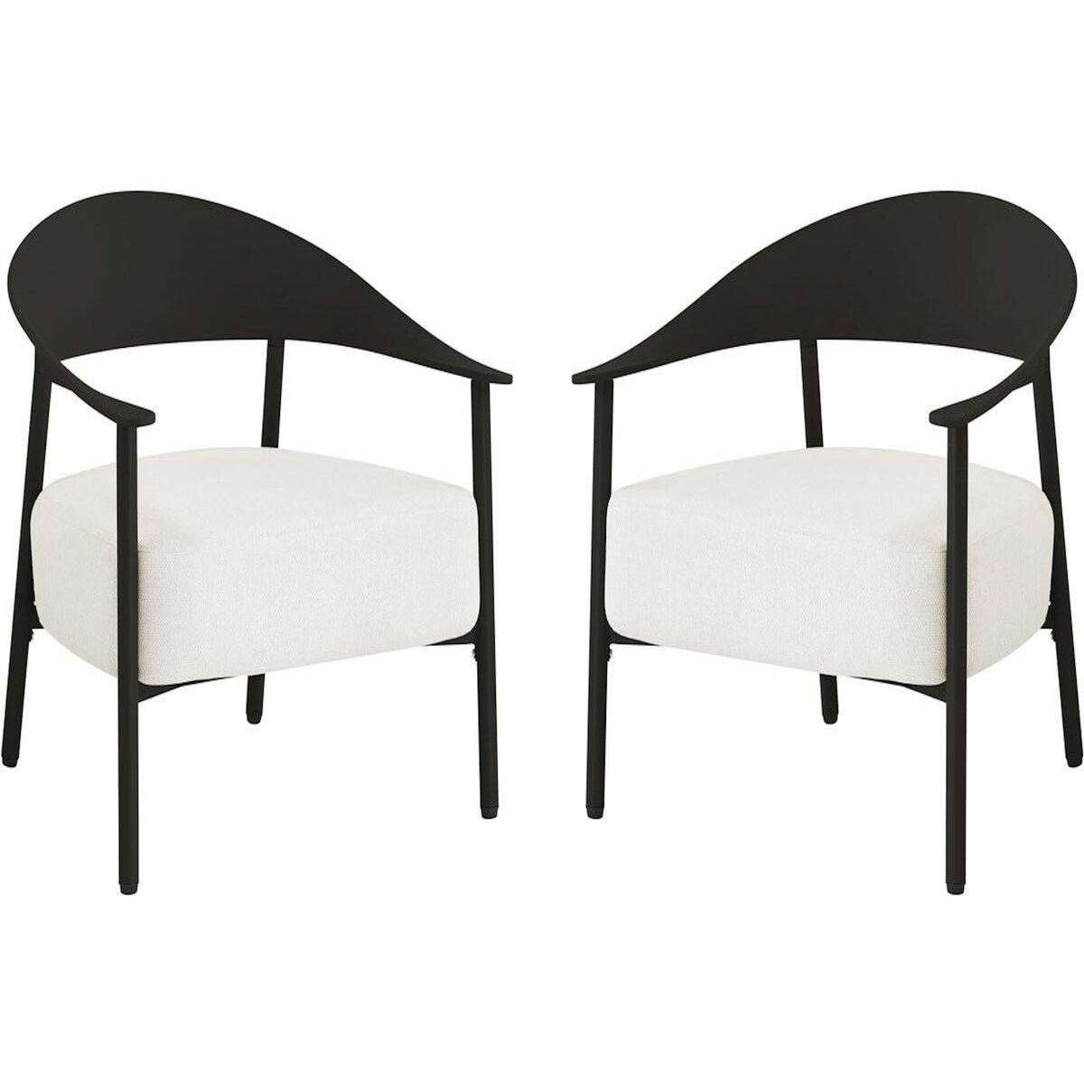 Habitat et Jardin Lot de 2 fauteuils de jardin en plastique et en métal  Céora  - Noir