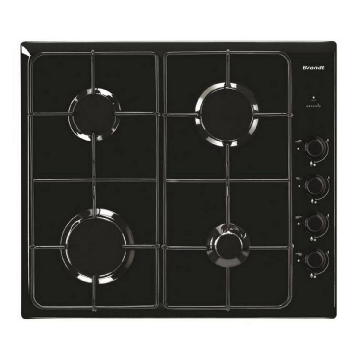 BRANDT Table de cuisson à gaz 60cm 4 feux - bpe6410b