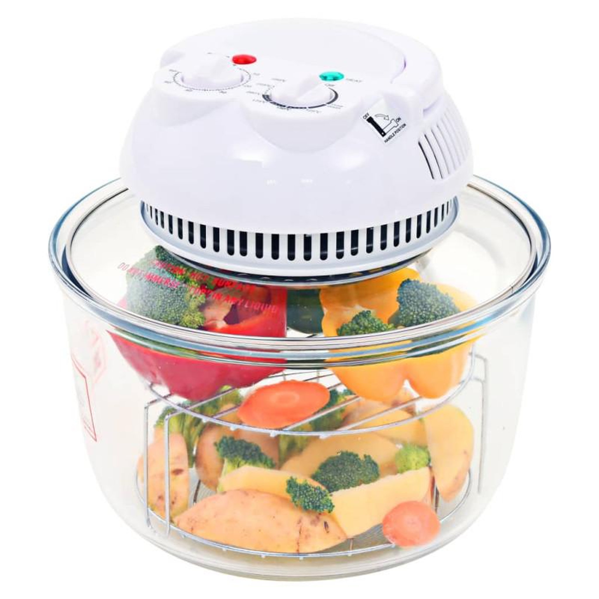 Voir la diapositive 6 : VIDAXL Four à convection halogène avec bague d extension 800 W 10 L