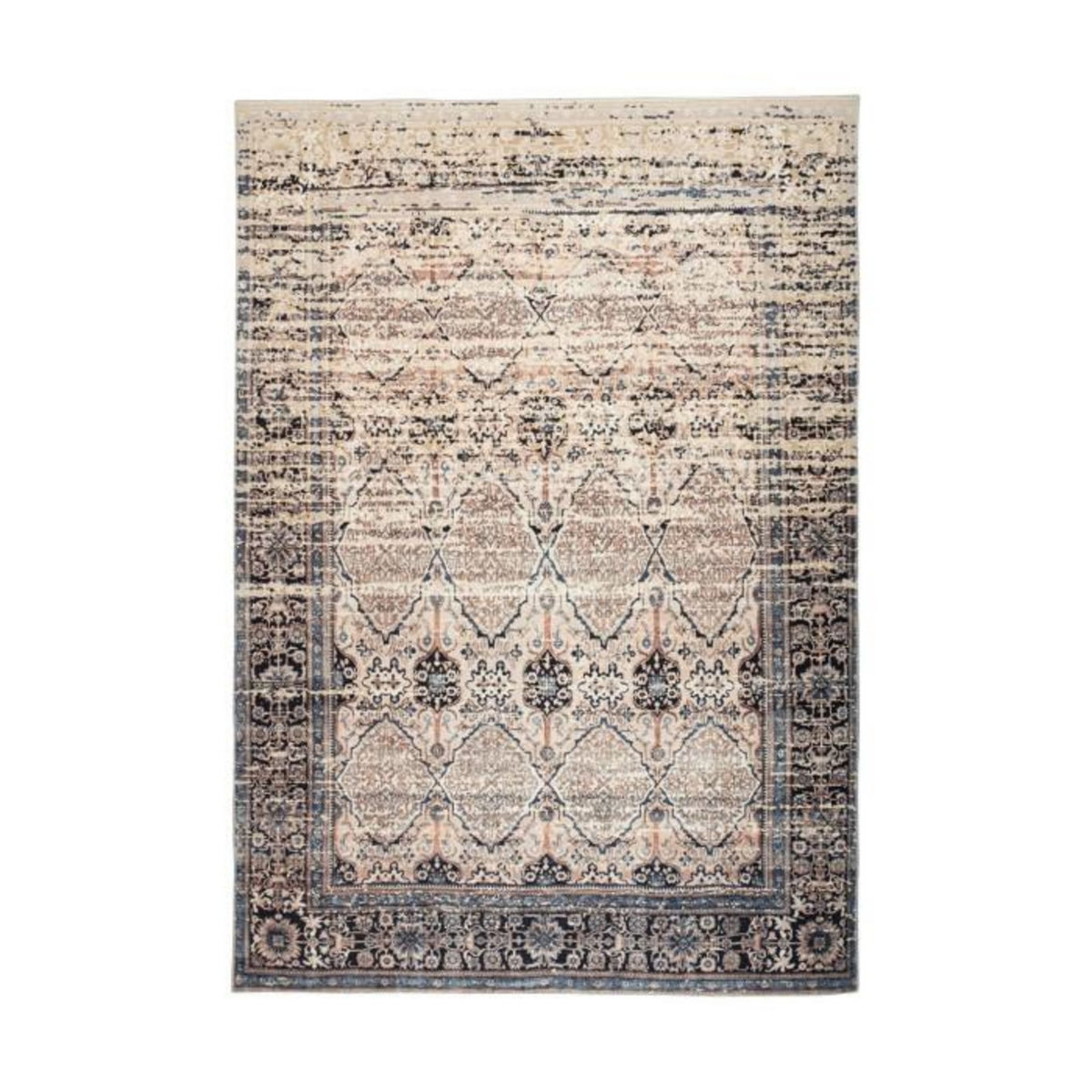 Paris Prix Tapis Vintage Motif Oriental  Galaxy IV  Beige & Bleu