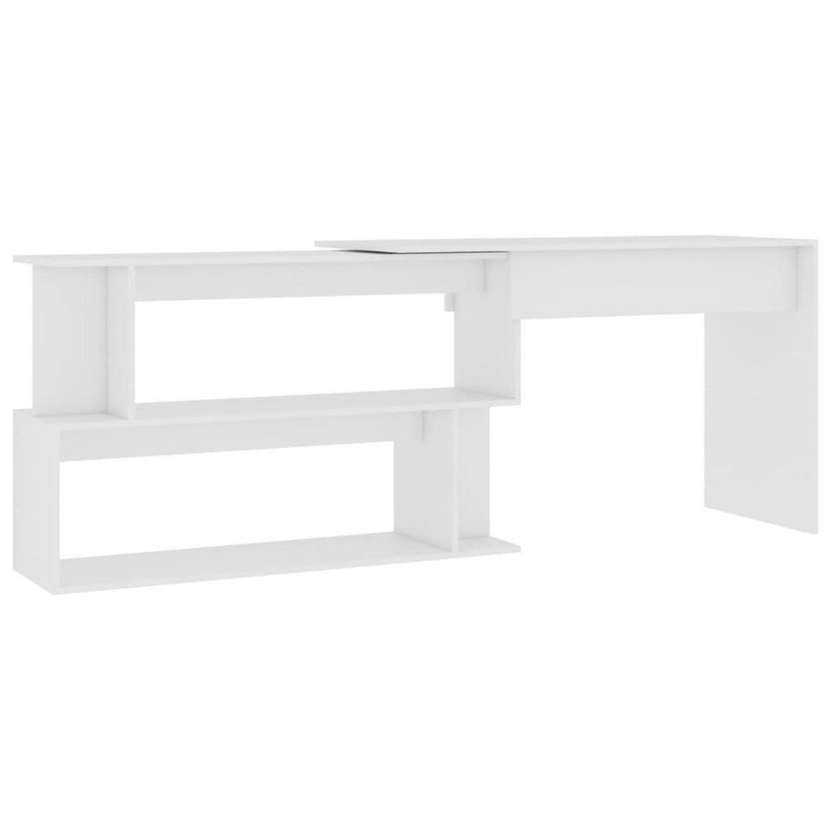 VIDAXL Bureau d'angle Blanc 200x50x76 cm Bois d'ingenierie