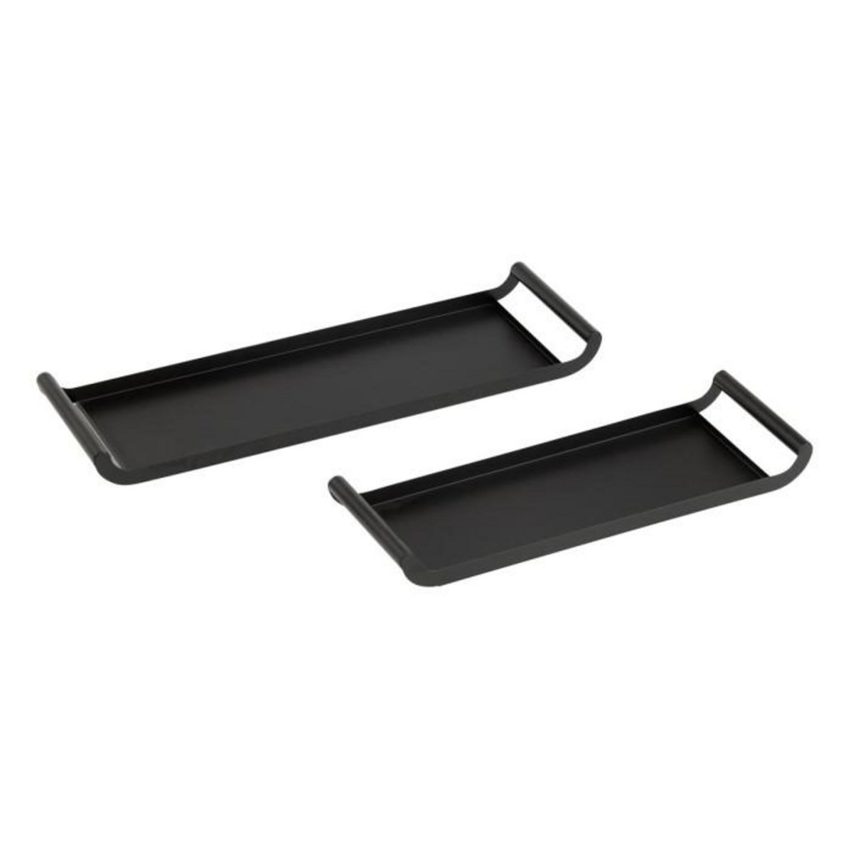 Paris Prix Lot de 2 Plateaux en Métal  Weldon  50cm Noir