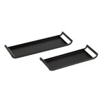 Paris Prix Lot de 2 Plateaux en Métal  Weldon  50cm Noir