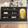 Voir la diapositive 2 : MERAX Buffet 1 porte(s) 6 tiroir(s) - 120 cm noir led mdf
