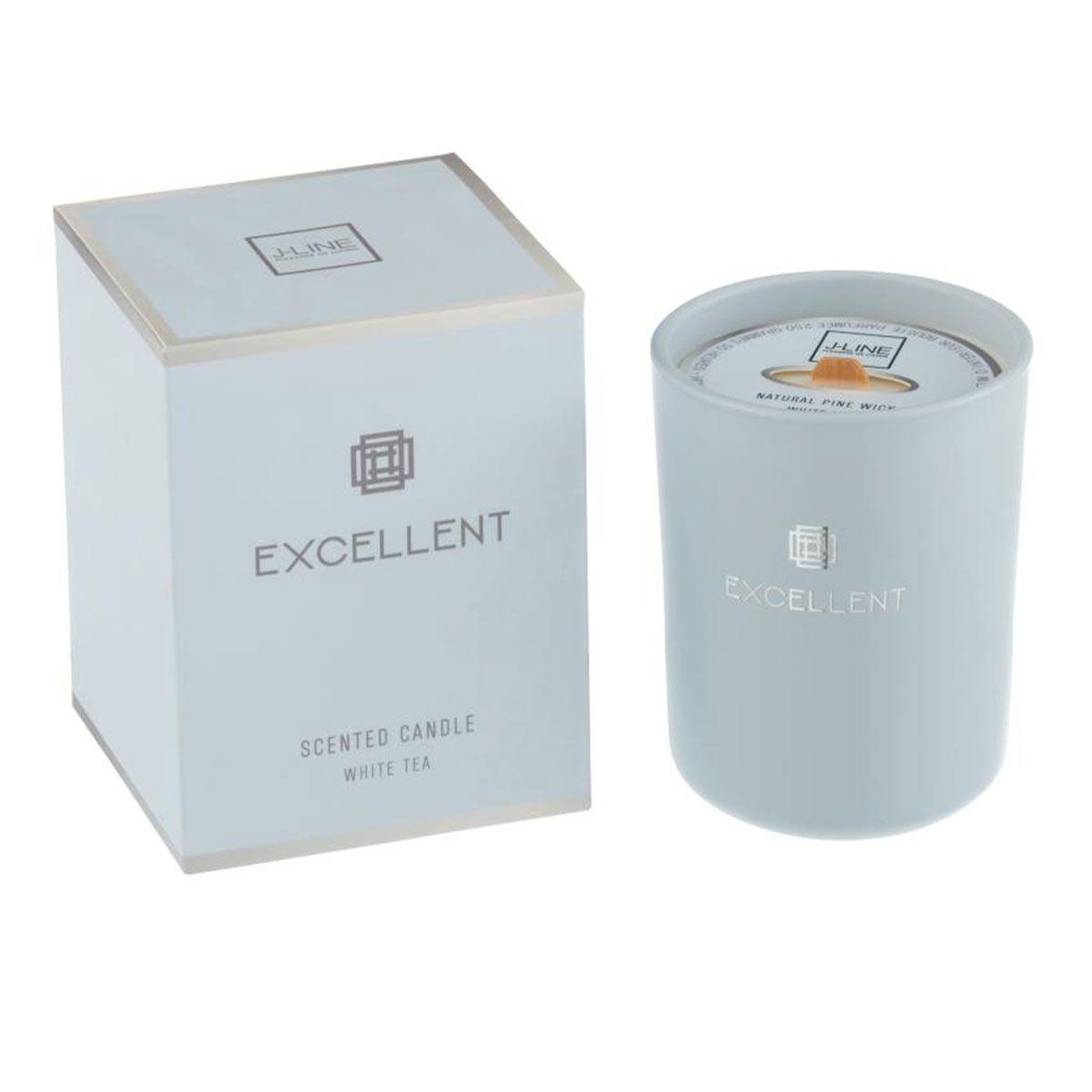 Voir la diapositive 1 : J-LINE Bougie parfumée en verre  excellent  12cm white tea