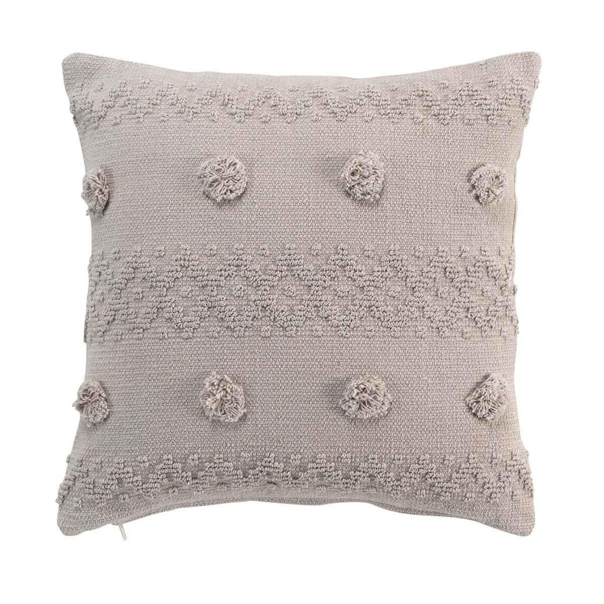 Douceur d'Intérieur Coussin déco à pompons  alenia  40x40cm lin