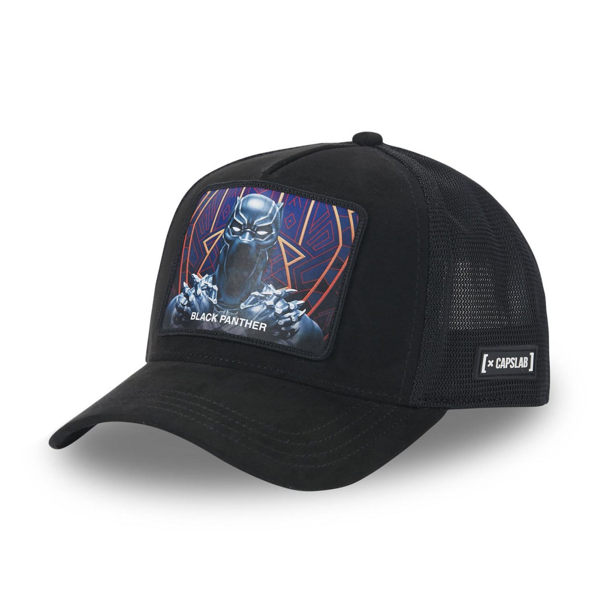 CAPSLAB Casquette homme trucker en suedine finitions premium Marvel Panther