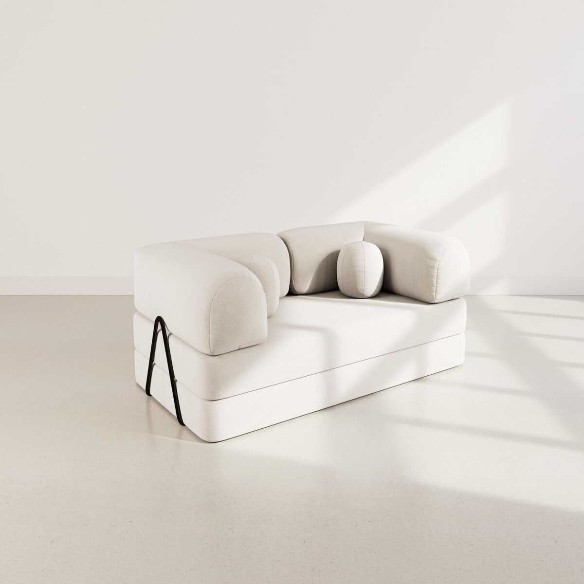 LISA DESIGN Nebula - canapé 3 places convertible en velours texturé