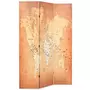 VIDAXL Cloison de separation pliable 120 x 170 cm Carte du monde Jaune