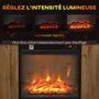 Voir la diapositive 4 : HOMCOM Cheminée électrique style montagnard aspect bois - niche, télécommande, timer - max. 1800W