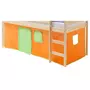 IDIMEX Rideaux pour lit superposé lit surélevé coton orange et vert