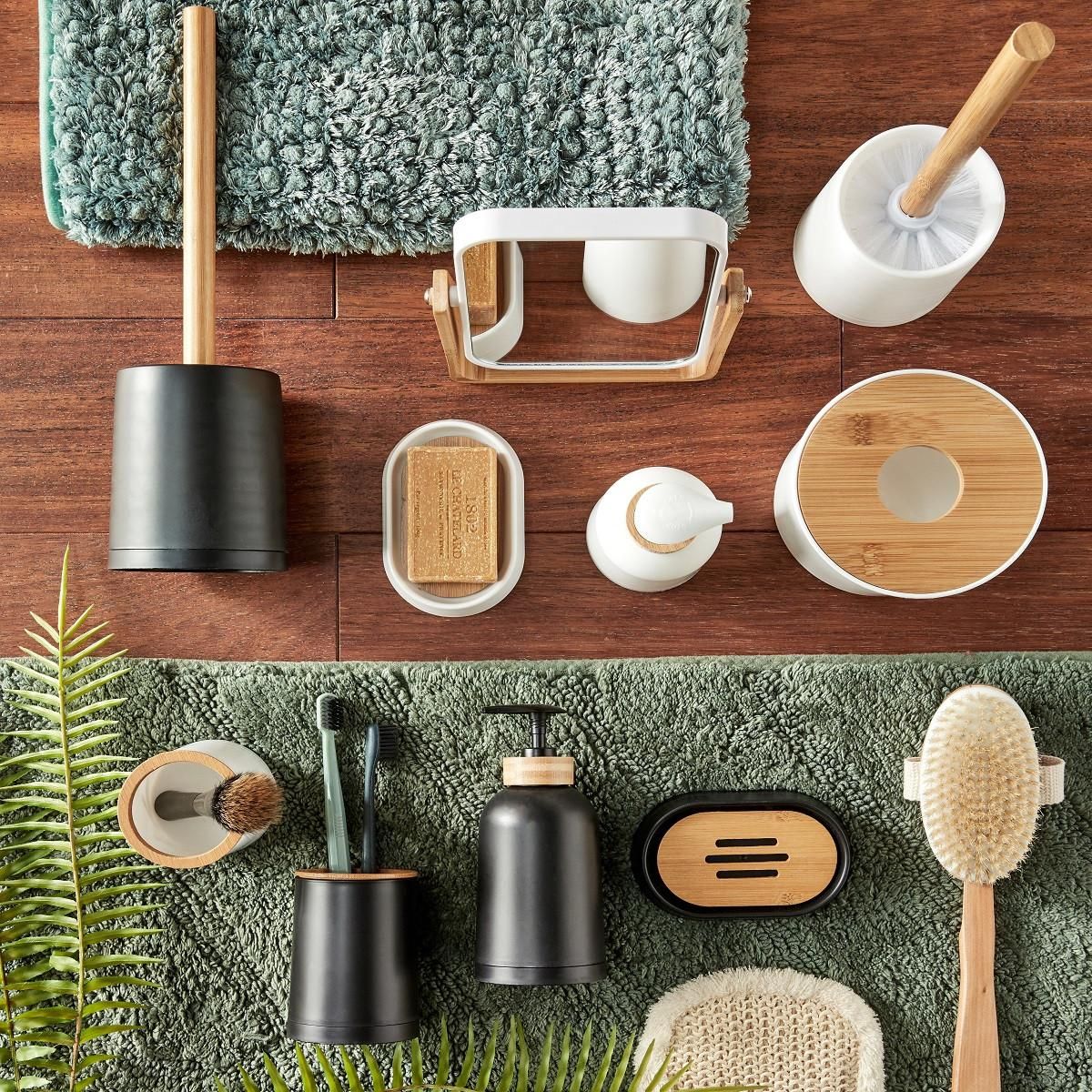 GUY LEVASSEUR Set salle de bain uni 4 pièces en bambou