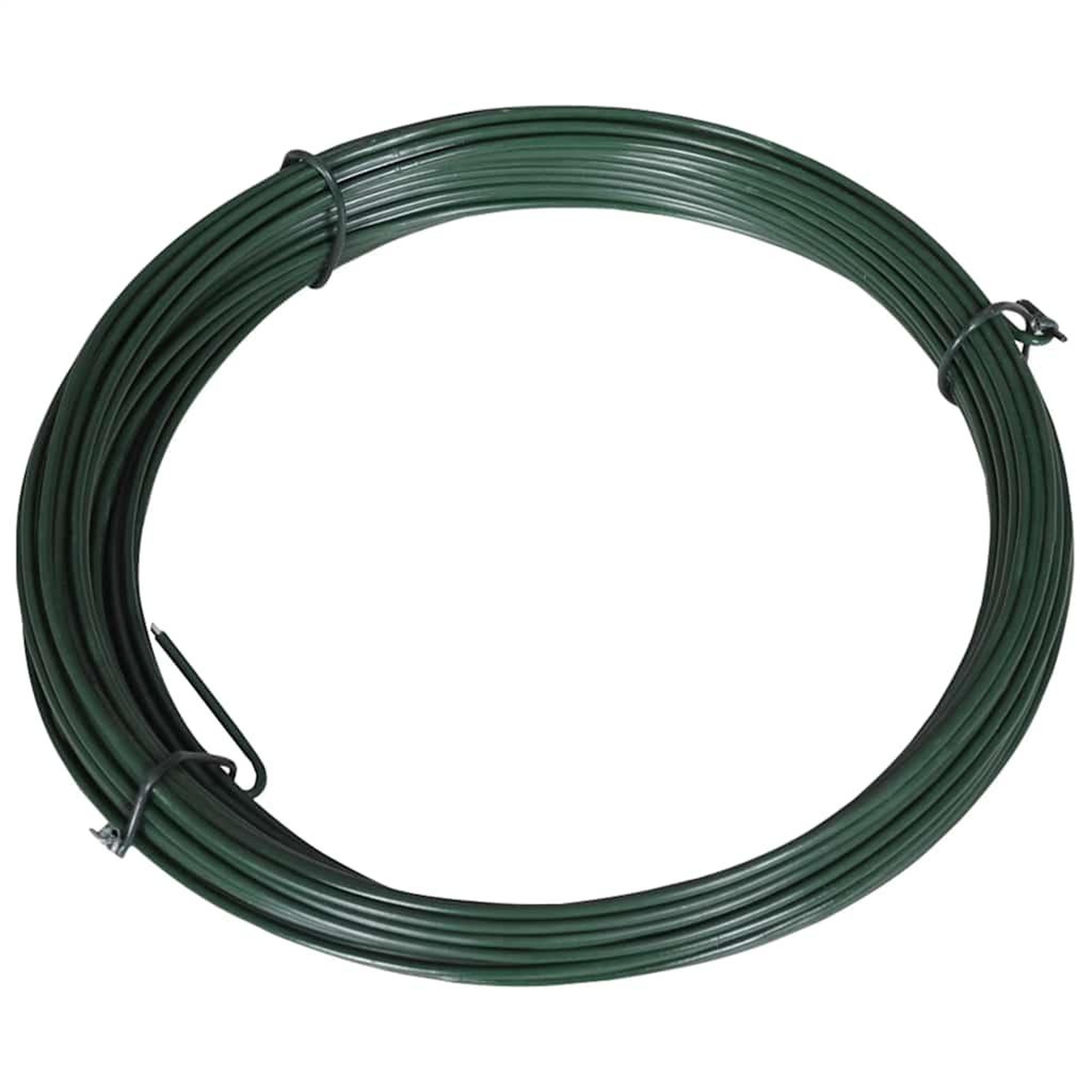 Voir la diapositive 1 : VIDAXL Fil de liaison de cloture 25 m 1,4/2 mm acier vert