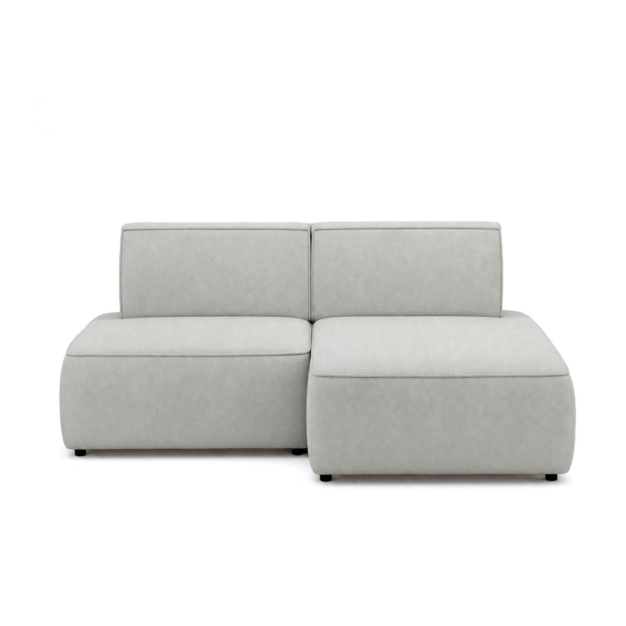 Voir la diapositive 1 : BEST MOBILIER Lisette - canapé d'angle droit 4 places convertible avec coffre en velours