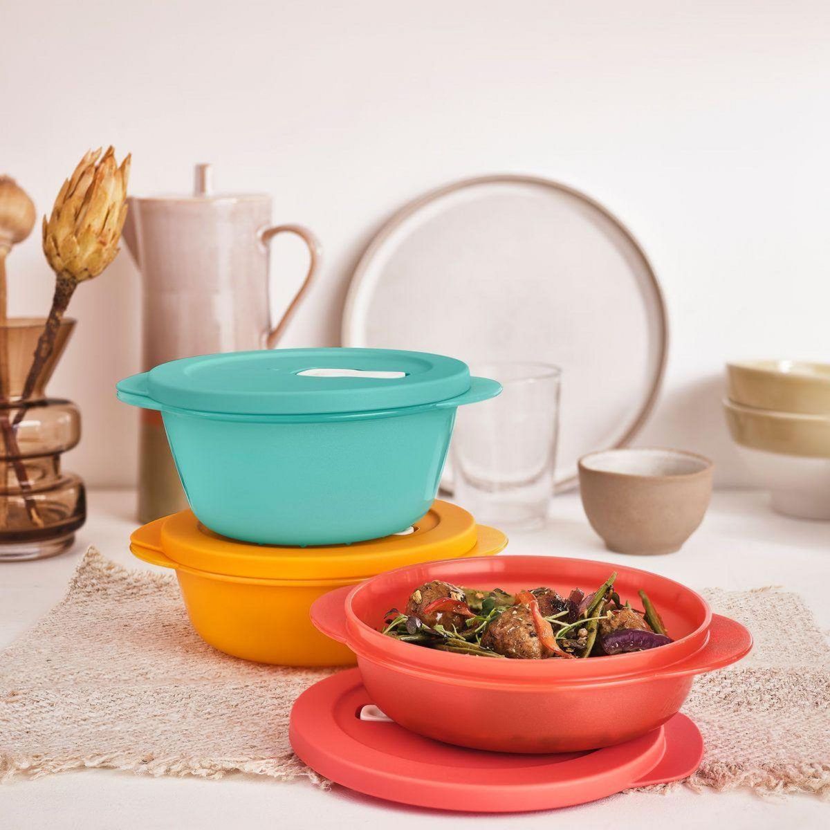 TUPPERWARE Boîte alimentaire Crystalwave ronds 0.4l  0.6l  0.8l