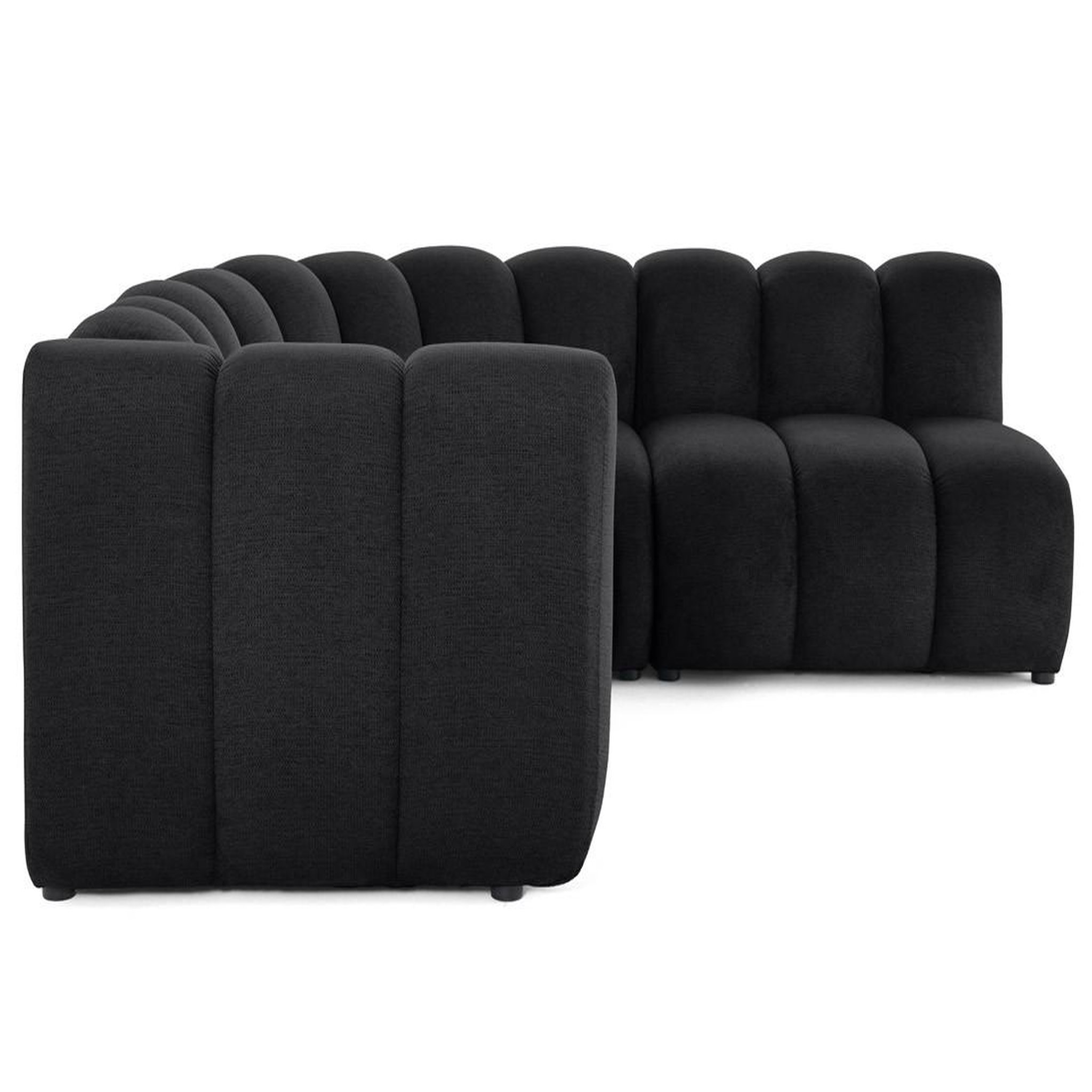 Voir la diapositive 5 : LISA DESIGN Debbie - canapé modulable d'angle droit 4 places avec accoudoir en tissu texturé