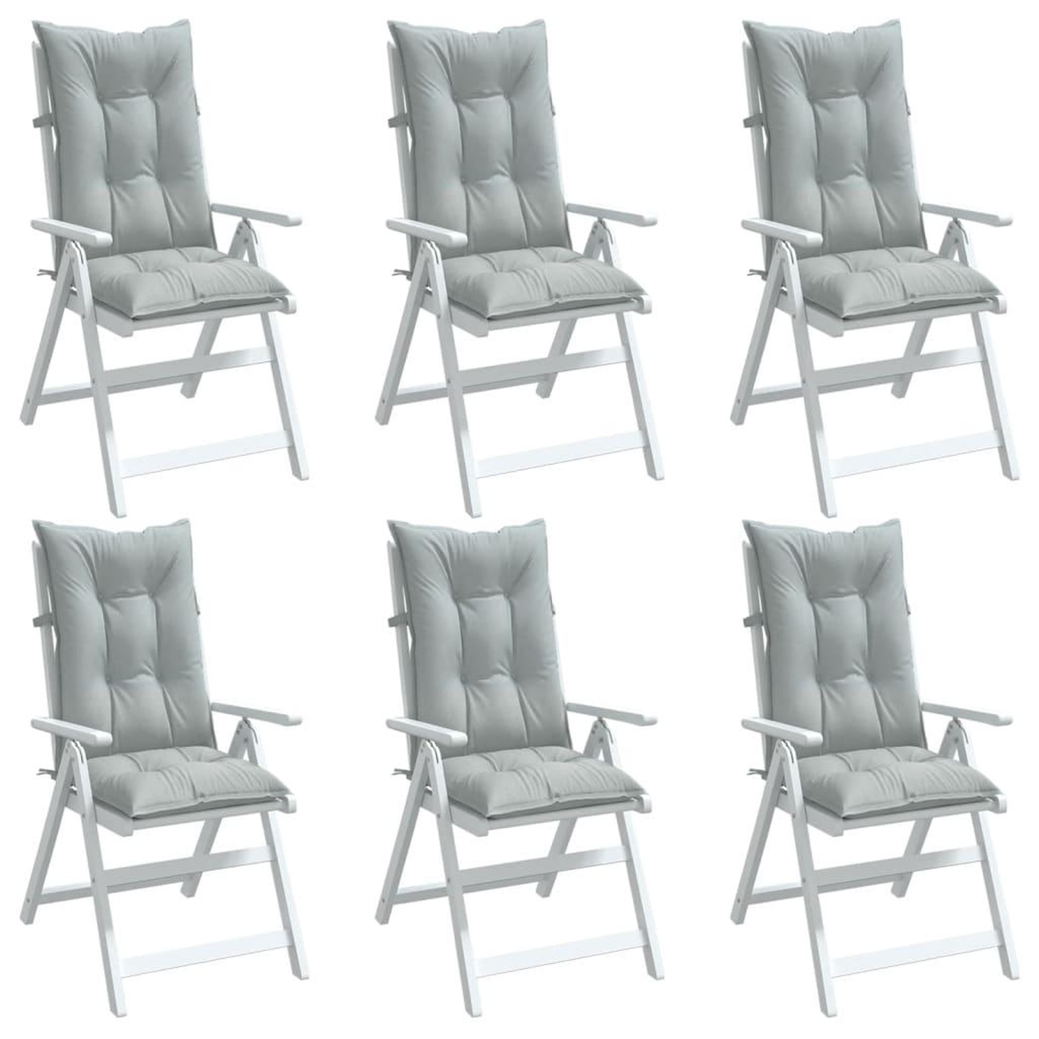 VIDAXL Coussins de chaise a dossier haut lot de 6 gris clair melange