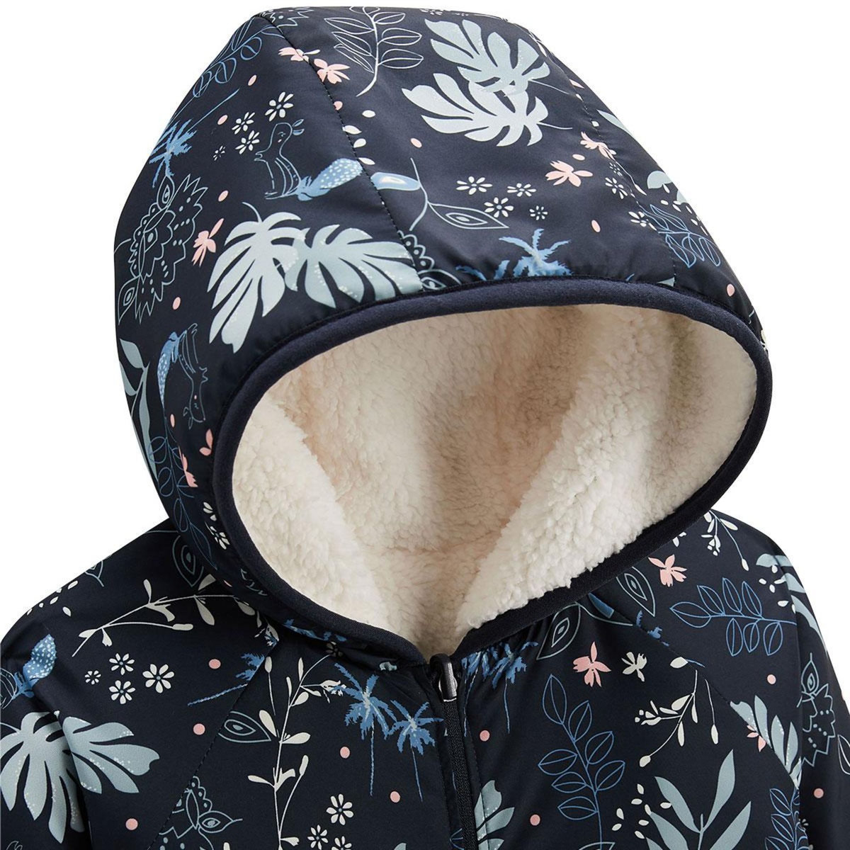 Petit Béguin Veste à capuche enfant en sherpa réversible Belle de Nuit