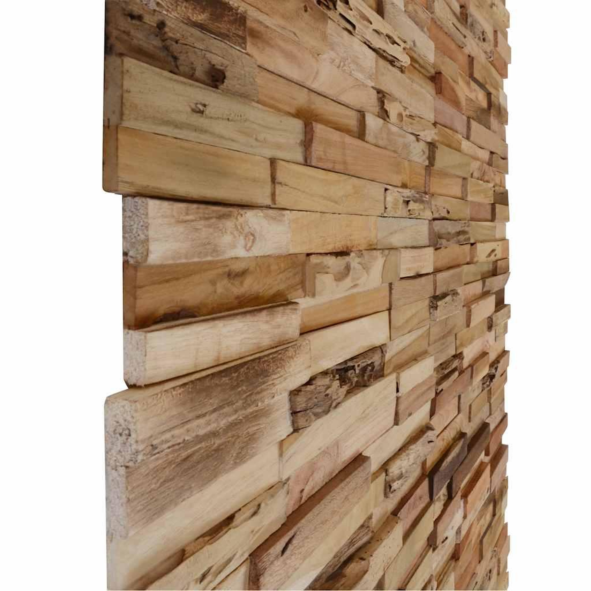 Voir la diapositive 5 : VIDAXL Panneaux de revetement mural 10 pcs 1,03m^2 bois de teck recycle