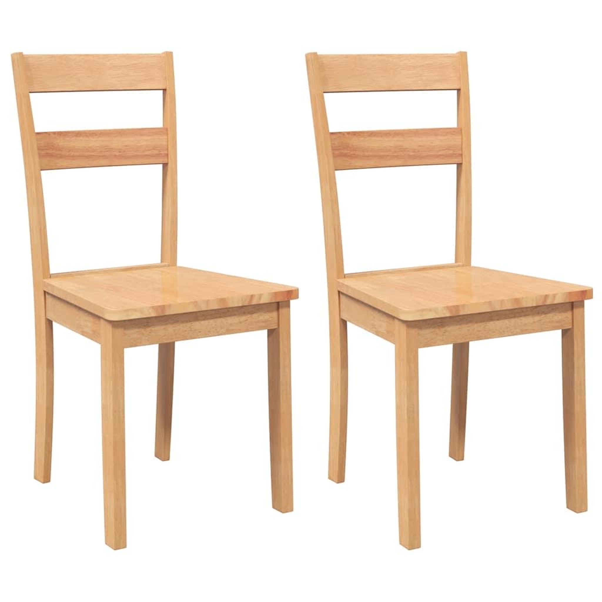 Voir la diapositive 2 : VIDAXL Chaises a manger 2 pcs bois massif naturel caoutchouc