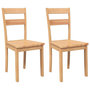 Voir la diapositive 2 : VIDAXL Chaises a manger 2 pcs bois massif naturel caoutchouc