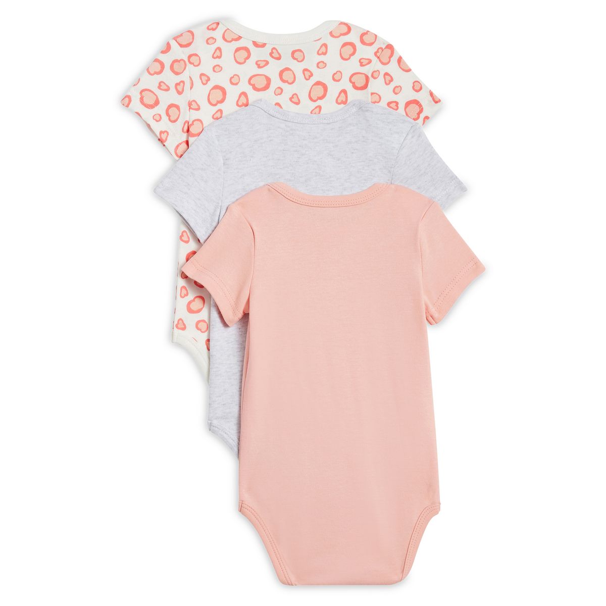 INEXTENSO Lot de 3 bodies manches courtes chat bébé fille