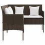 Voir la diapositive 5 : VIDAXL Ensemble de canapes en L 5pcs et coussins resine tressee marron
