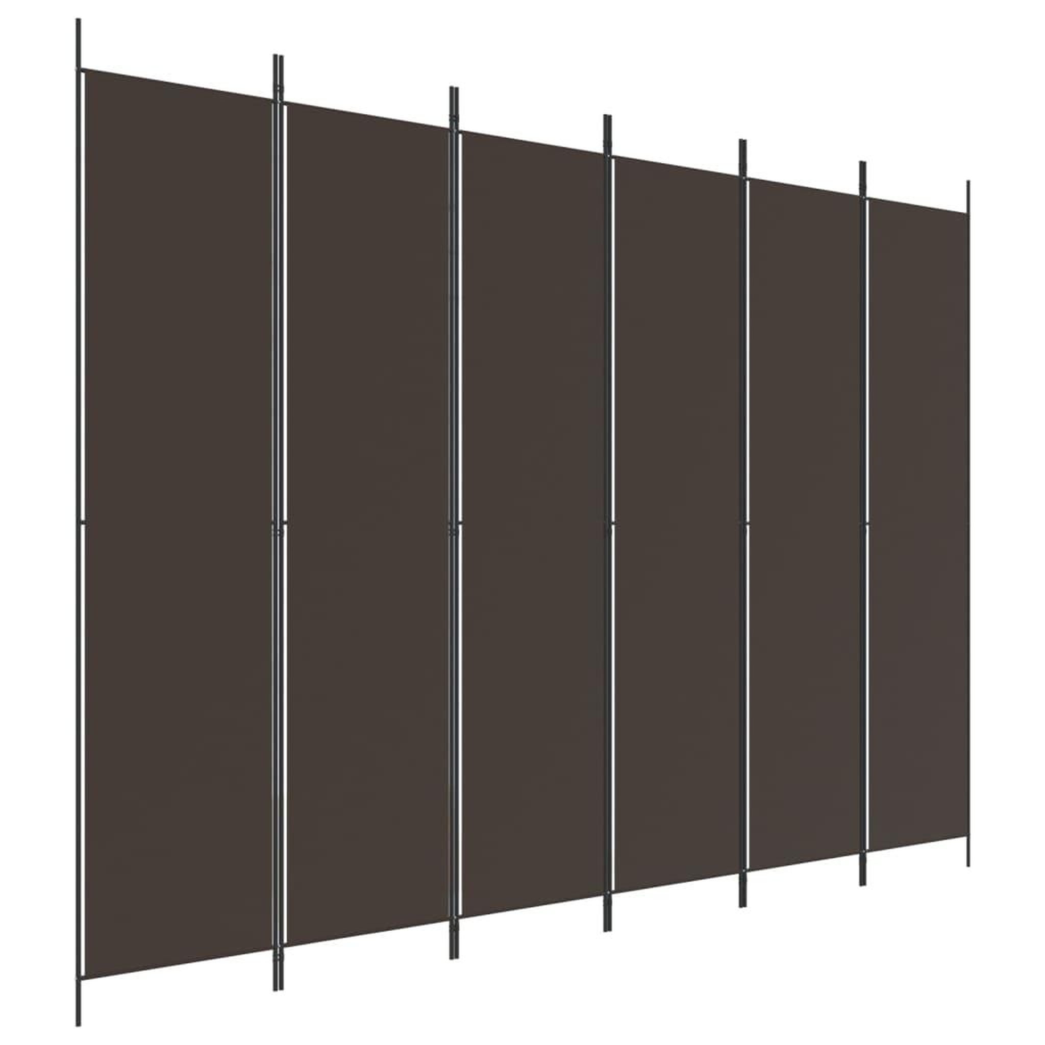 Voir la diapositive 2 : VIDAXL Cloison de separation 6 panneaux Marron 300x220 cm Tissu