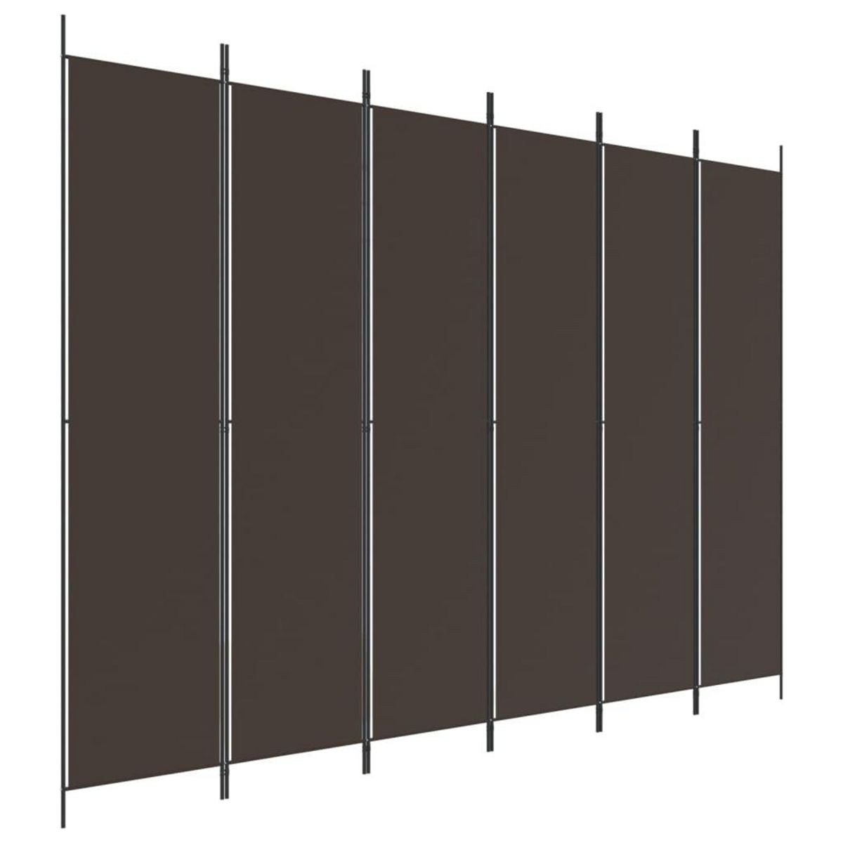 VIDAXL Cloison de separation 6 panneaux Marron 300x220 cm Tissu